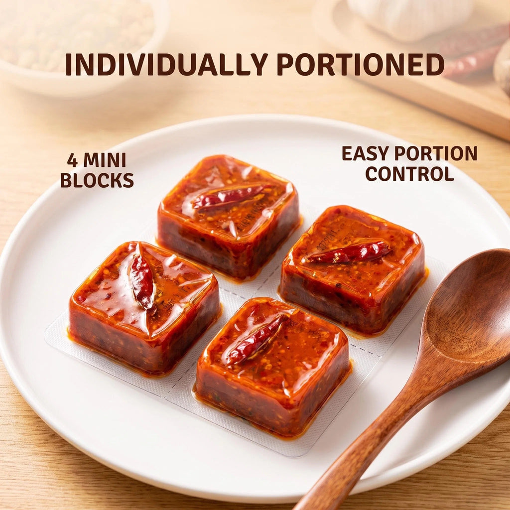 MALA Beef Tallow Hot Pot Base, Authentic Chongqing Mala Spicy Hotpot Seasoning Blocks, Perfect for Home Hot‑Pot Cooking, 320g×2（80g*8）sichuanhuoguo，chongqinghuoguo，chongqinghotpot，sichuanhotpot，malatang