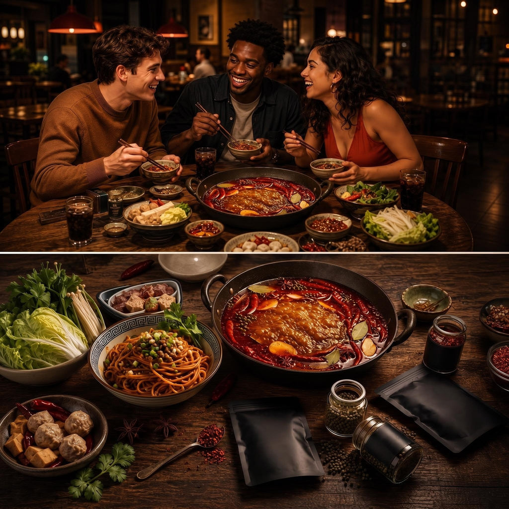 MALA Beef Tallow Hot Pot Base, Authentic Chongqing Mala Spicy Hotpot Seasoning Blocks, Perfect for Home Hot‑Pot Cooking, 320g×2（80g*8）sichuanhuoguo，chongqinghuoguo，chongqinghotpot，sichuanhotpot，malatang